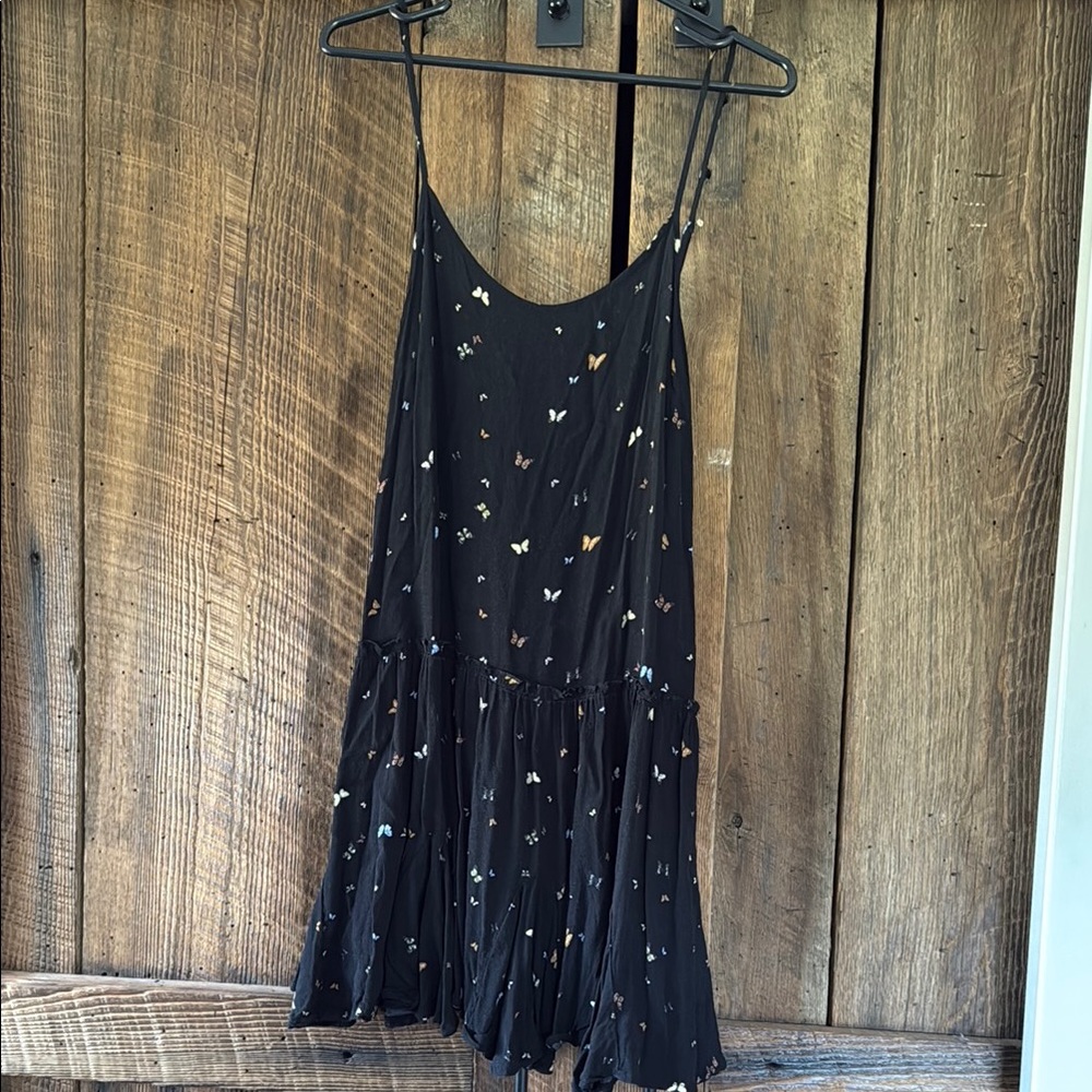Wild fable Black Dress with Butterfly Print size medium